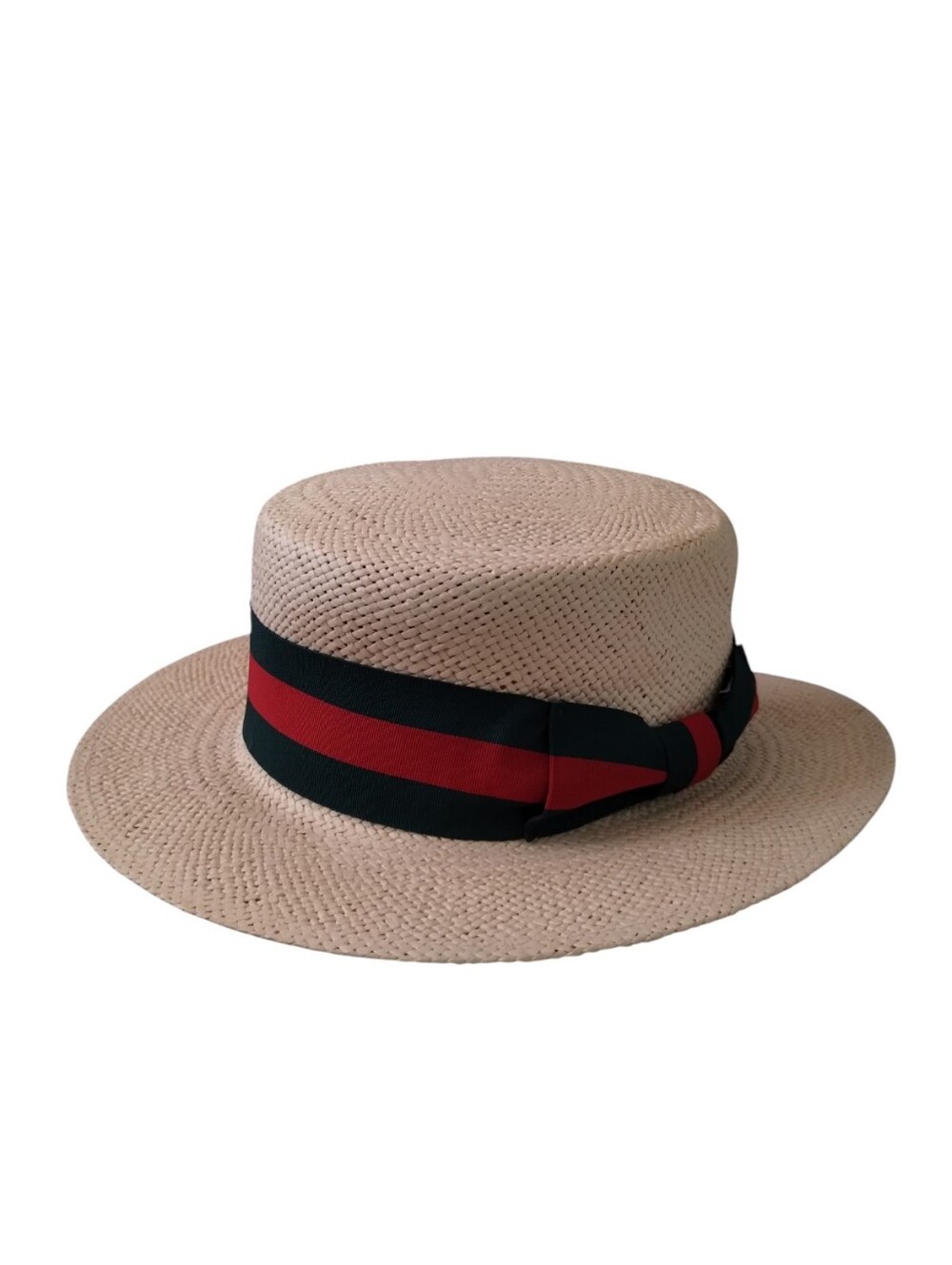 Bruno Capelo Boater Straw Flat Brim Skimmer Ribbon Band